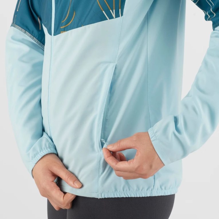 Turquoise Salomon Agile Wind Women's Shell Jackets | IE HE8143